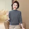 Suéter 100% Lana para Mujeres de Mediana Edad, Suéter Interior de Otoño para Madres, Adecuado para Mujeres de 50-60 Años de Edad Media y Mayores, Suéter Capa Base para Primavera, Otoño e Invierno
