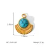 Colgante de ojo de palma estilo hip-hop transfronterizo accesorios de joyería de acero inoxidable para bricolaje colgante de estrella de ocho puntas incrustado con turquesa