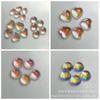 En stock cristal de piedra lunar sintética redondo 10mm fondo plano superficie curva cristal color AB fondo plano superficie lisa