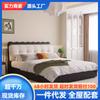 Cama Genuína de Couro Estilo Francês para Quarto Principal 1,8m Cama Estofada Elegante de Alto Padrão com Armazenamento Multifuncional de Gavetas Cama Grande