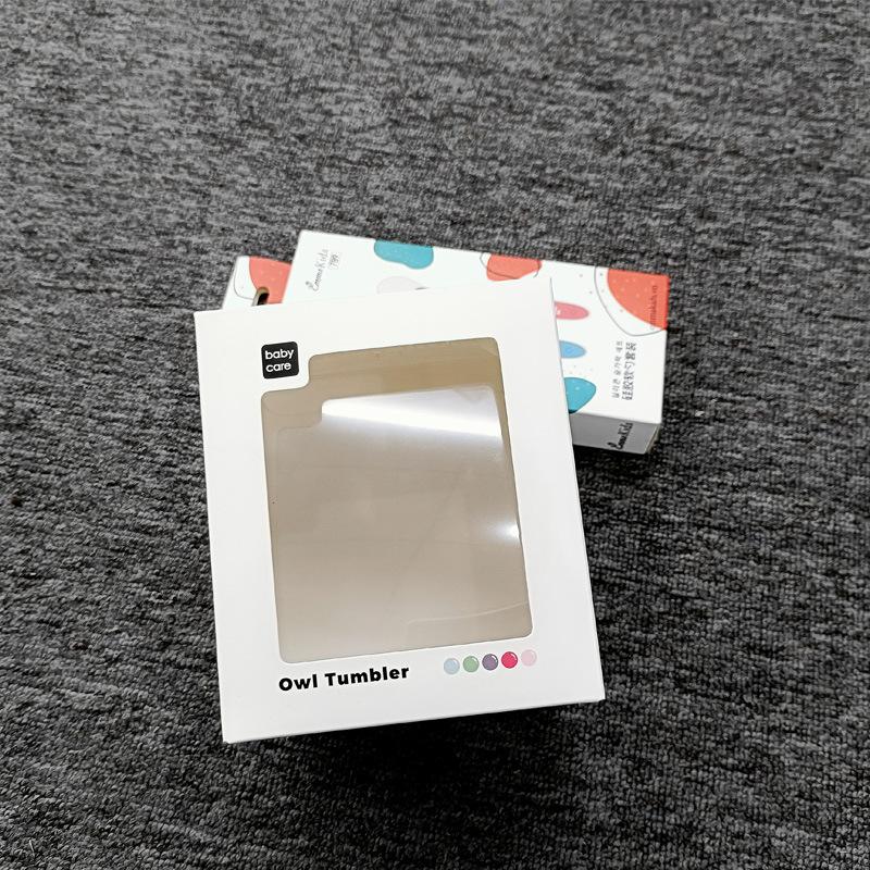 婴儿学饮杯彩盒定制 开窗纸盒 儿童奶瓶包装套盒