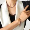 Socialites europeus e americanos não desbotam temperamento de luxo leve elegante colorido zircão incrustado colar pulseira jóias terno