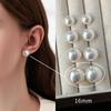 Aretes de Plata S925 Perla Rosa Redondos Planos Pan al Vapor Aretes de Perla Grande Lujo Ligero Elegantes para Mujer Aretes Versátiles
