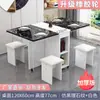 Mesa de jantar dobrável Household Small Apartment Móvel Multi-função Uma mesa com quatro cadeiras Mesa de jantar retangular simples com rodas