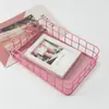 Cesta de Armazenamento Criativa em Ferro Estilo Nórdico Organizador de Mesa Cesta de Armazenamento para Cosméticos Cesta Organizadora Multifuncional