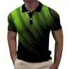 Camiseta de Manga Corta para Hombre con Botones, Estampado 3D, Casual, Versátil, Simple, de Verano, de Alta Venta Transfronteriza Europea y Americana