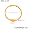 Pulsera Abierta Retorcible de Tubo de Alambre Suave con Forma de Corazón Geométrico Europeo y Americano Acero Inoxidable Chapado en Oro Real de 18K Joyería Versátil Transfronteriza