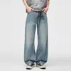 Ropa de hombre de moda / Nueva colección de primavera: jeans de pierna ancha, corte holgado, corte recto, de alta costura, retro, con pierna curva para hombre