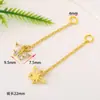 Banho de Cobre Ouro Real 18K Alta Retenção de Cor Zircônia Incrustada Estilo Chinês Corrente de Extensão Bracelet Colar Corrente Conectora Acessórios DIY