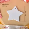 Colgante Cerámico Navideño Transfronterizo Doble Cara Esmaltado Redondo Cerámico Blanco Crudo Brillante Cerámica de Alta Temperatura Etiqueta Colgante Navideña