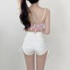 Estilo Puro Deseo Pantalones Cortos Ultra Cortos para Mujer 2027 Nuevo Primavera y Verano Cintura Alta Ajustados Sexy Chica Caliente Cordón Pantalones Cortos Calientes