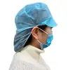 Gorra desechable con visera, gorro antipolvo no tejido para taller de fábrica con bolsillo para el pelo, cubierta para la cabeza para el pelo en stock