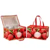 Bolsas Térmicas Personalizadas para Lichia, Bolsas de Gelo para Conservação da Cadeia Fria de Frutas Frescas, Bolsas de Tecido Não Tecido com Folha de Alumínio de Grande Capacidade Costuradas