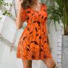 Deseo Explosiones de la estación independiente Primavera y verano 2021 Nuevo vestido de mujer de comercio exterior Vestido corto de manga Vestido estampado de posicionamiento