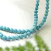 Colar Brincos de Contas Redondas Turquesa Imitação Magnésita Natural Acessórios de Joias Estilo Xizang Turquesa Nepal