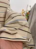 Camiseta a Rayas Adelgazante de Tallas Grandes para Mujer, Estilo Casual, Versátil de Manga Corta, Bloqueo de Color Retro, Tendencia Juvenil