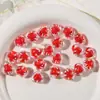 Explosões de som de chocalho contas em formato de coração com furo reto gotas de óleo de amor contas de coração bicolores contas soltas de acrílico acessórios DIY para atacado