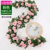 Rosa Artificial Flor Falsa Guirlanda Pendurada na Parede Enrolada em Tubos de Água de Ar Condicionado para Bloquear e Decorar Teto da Sala de Estar Plantas de Plástico