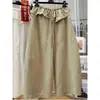 Pantalones de Moda de Este Año con Bordes Fruncidos, Cintura Elástica y Diseño de Pierna Ancha para Mujer, Pantalones Casuales Muy Elegantes para el Trabajo para Primavera