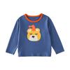 Cotton Hall Camiseta de Algodón Puro para Niños Otoño Niños y Niñas Bebé Dibujos Animados Tops Camisetas de Manga Larga para Niños Transpirables