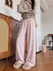 Pantalones Casuales de Pierna Ancha con Estampado de Leopardo para Otoño e Invierno, Transfronterizos Europeos y Americanos, Pantalones Largos Casuales Simples Sueltos para Mujer, Pantalones Largos Estampados Versátiles de Moda