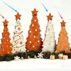 Decorações de Natal transfronteiriças, enfeites de árvore de Natal em forma de estrela de madeira, decorações de mesa para casa, arranjos de cena para vitrines