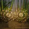 Lámpara de fuegos artificiales de diente de león solar para exteriores, impermeable, Año Nuevo, patio de casa, jardín, lámpara decorativa para césped