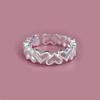 Anillo hueco de amor con costura, moda, temperamento Ins,网红 (wanghong), dulce, bañado en plata, corazón a corazón, anillo para el dedo de comida, suministro para comercio electrónico