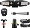 Luz Trasera de Bicicleta con Control Remoto Inalámbrico y Proyección al Suelo, Recargable por USB, Impermeable, Luz de Freno para Bicicleta de Montaña