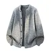 Suéter Cardigan Retrô Estilo Old Money Unissex Outono/Inverno Solto Casual Estilo Preguiçoso Pelúcia Versátil Malha Outerwear