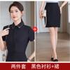 Camisa feminina manga curta temperamento aeromoça terno profissional recepção salão de beleza colarinho branco propriedade atendimento ao cliente roupas de trabalho