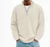 Camisa tipo polo informal con cremallera y manga larga de pana para hombre, nueva de otoño 2026 de Amazon