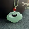 Pingente de Aventurina Natural de Cor Clara, Pingente Cadeado da Paz de Buda Guanyin, Cadeado de Nuvem Auspiciosa, Amuleto da Paz, Pingente de Aventurina Água Clara