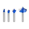 Faca de Escultura Afiada, Fresadora Decorativa de Marcenaria Prata-Azul, Ferramenta para Máquina de Gravação CNC, Fresadora de Marcenaria em Forma de Arco