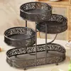 Prato de Frutas Casa Sala de Estar Mesa de Centro Multi-Camada Luxo Leve Mesa de Jantar Bancada Cesta de Frutas Doce Frutas Lanche Exibição Rack