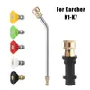 Accesorios para hidrolimpiadora cabezal de pistola de agua para lavado de autos varilla doblada alargada 1/4 enchufe rápido vivo codo de acero inoxidable para aire acondicionado Varilla