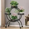 Suporte de flores sala de estar de chão móvel com rodas Suporte de vaso de planta Pothos casa chão arte em ferro varanda suporte de flores multicamadas