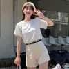 Camiseta blanca casual de ajuste holgado para mujer, fina de algodón puro transpirable para verano, nueva prenda de manga corta para que las mujeres la usen al aire libre