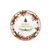Set de Vajilla Temática Árbol de Navidad de Acebo Acuarela Platos de Papel con Lazo y Bayas Vasos de Papel Mantel Suministros para Fiesta Navideña