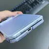 Adecuado para Apple 18 DUO, funda de teléfono de PC con textura de fibra de carbono, funda de teléfono plegable transparente para iPhone 18 DUO