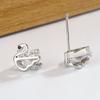Brincos de diamante Little Swan S925 Agulha de prata feminina Estilo coreano Elegante elegante estilo francês leve de luxo nicho de orelha jóias para cabelo
