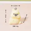 Fofo Estéreo Flocado Artificial Mini Cachorrinho Resina DIY Corrente para Celular Bolsa Chaveiro Acessórios Pequenos Feitos à Mão