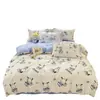 HelloKitty Kulomi Algodón Lavado Juego de Cuatro Piezas Sanrio Sábana Lijada Funda de Edredón Juego de Tres Piezas para Estudiantes