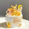 Decoración de pastel amarillo de cumpleaños de Pikachu bikachu elfo de dibujos animados bola juguete para niños enchufe para hornear