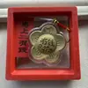 Colgante Flor de Dinero de Oro Puro 999, Cadena para Teléfono Móvil, Llavero, Colgante para Bolso, Accesorios, Regalo de Festival, Moneda Conmemorativa