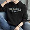 Jaqueta com Capuz Pesada Masculina 320g Outono e Inverno Moda Americana com Forro de Fleece Quente Mangas Longas Gola Alta Hoodie
