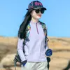 Ropa de Secado Rápido para Exteriores para Mujer Camisetas de Manga Larga Deportivas Absorbentes de Sudor Elásticas Transpirables Ajustadas para Correr Senderismo Protección Solar Camiseta de Secado Rápido