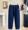 Jeans Harem Casuales de Cintura Alta Elásticos con Puño de Talla Grande Holgados para Mujer de Talla Grande