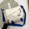 Azul Klein Bolsa Estilo Coreano Ins Estilo Hong Kong Versátil Fotografia de Rua Ombro Mensageiro Bolsa Transversal Estudante Ulzzang para Mulheres