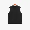 Blusa Feminina Gola Alta Meia Manga Sem Manga Plus Size para Usar por Cima ou em Camadas, Colete de Tricô Casual Outono 2026 para Mulheres Plus Size 23771